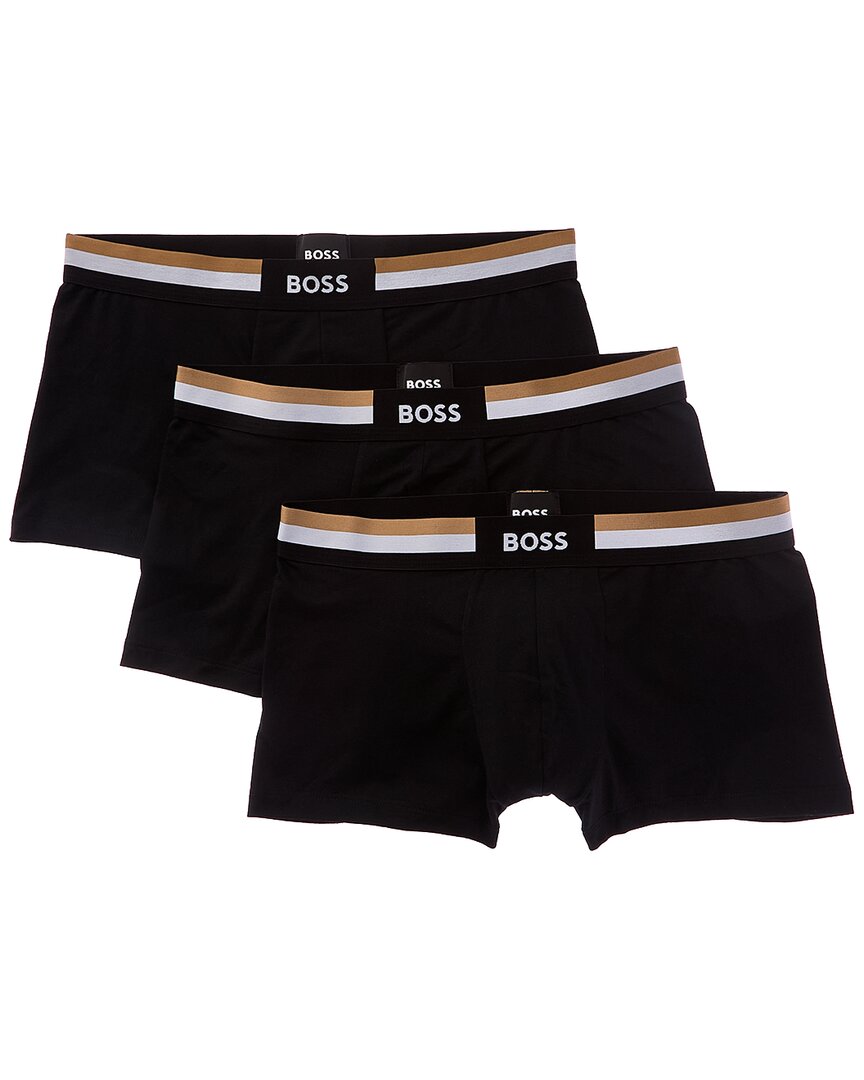 Hugo Boss 3pk Motion Boxer Trunk In Black