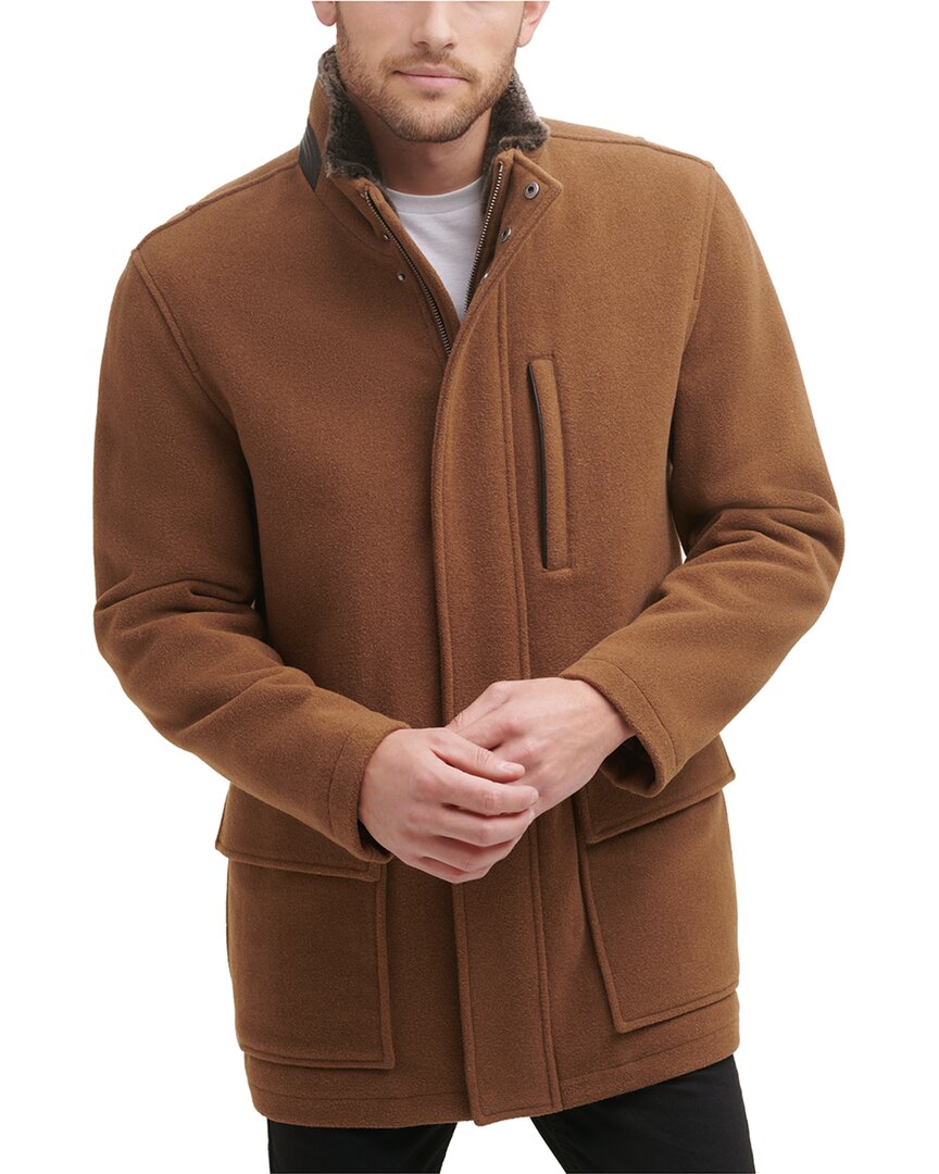 Cole Haan Signature Wool-blend Plush Coat
