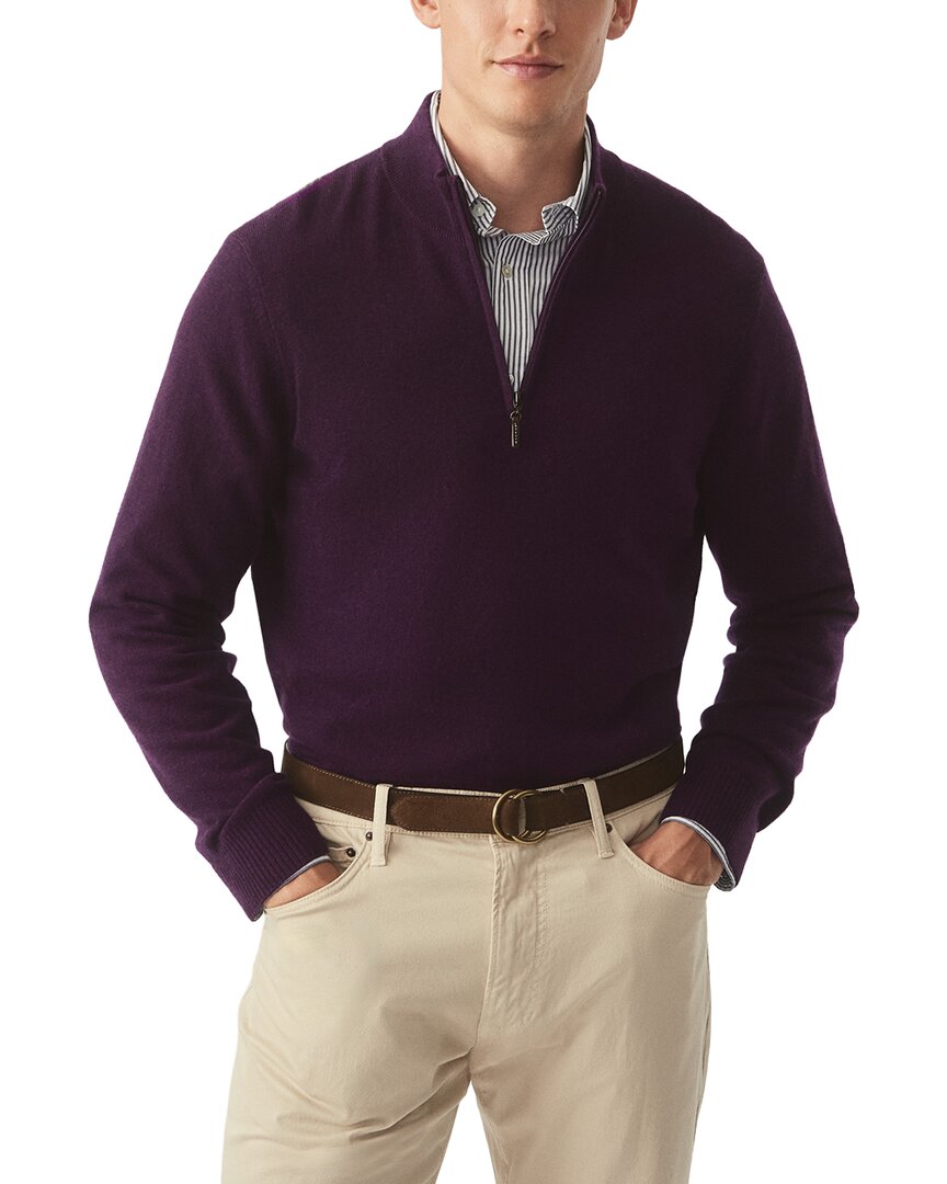 J.mclaughlin Henry Cashmere 1/4-zip Sweater In Purple