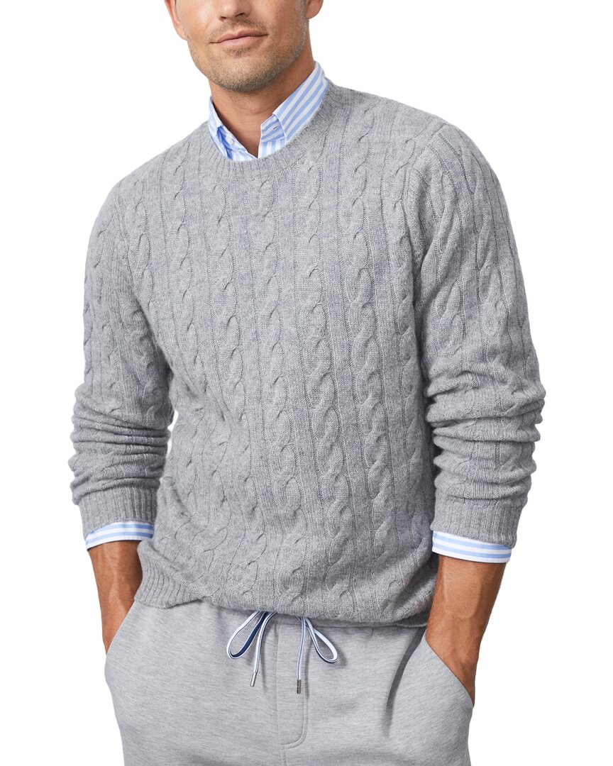 J.mclaughlin Eamon Solid Cable Cashmere Sweater In Gray