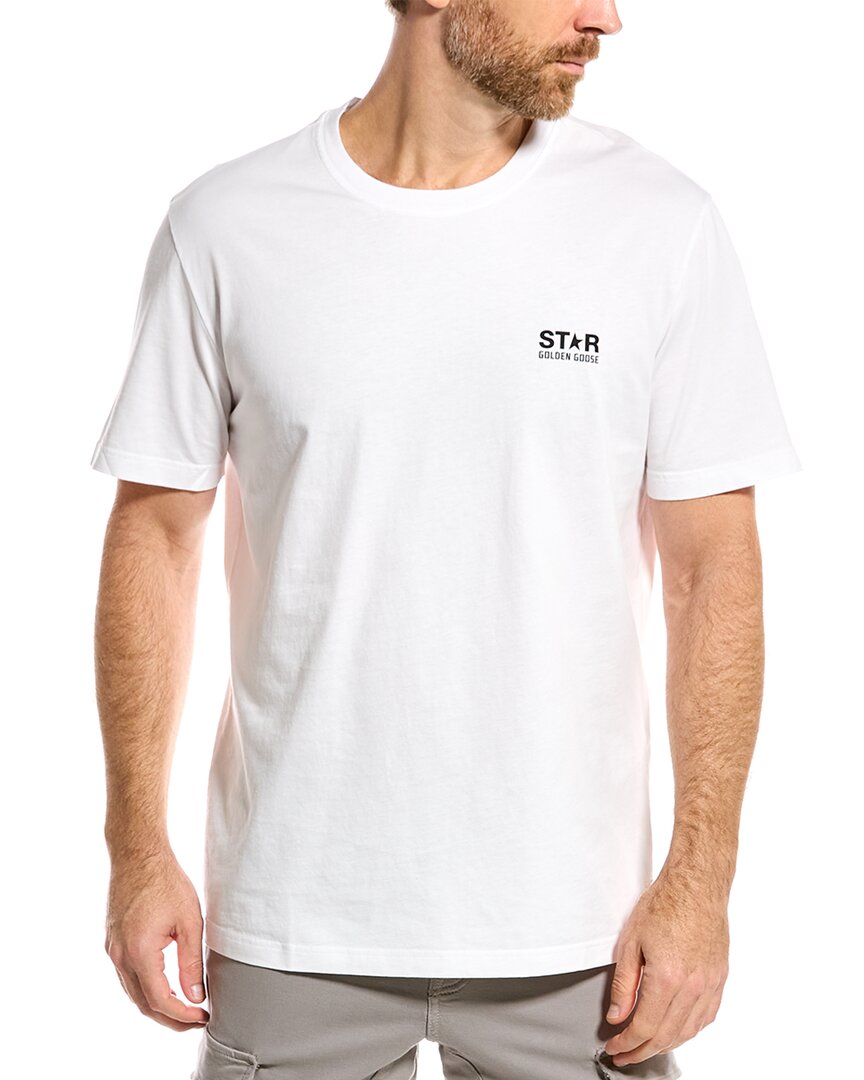 Golden Goose Logo Print Cotton T-shirt In White