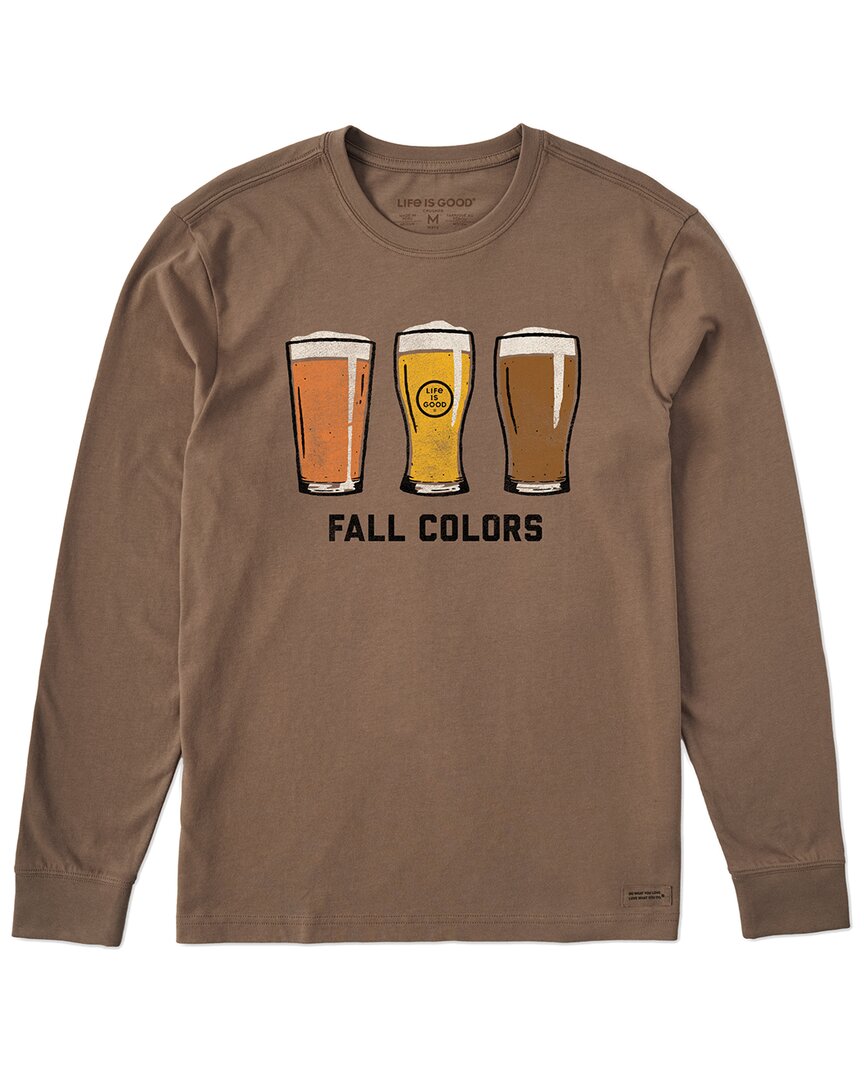 Life Is Good Long Sleeve Crusher T-shirt In Brown