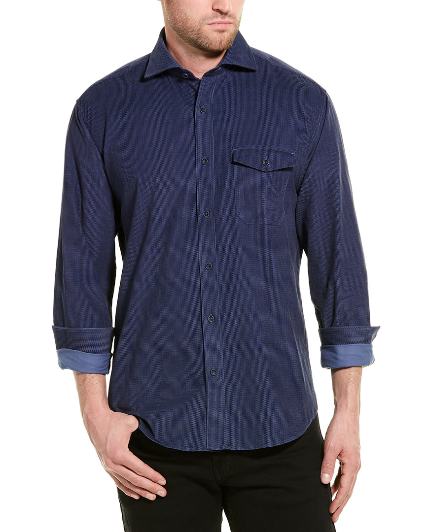 Bugatchi Shaped Fit Woven Shirt In Multi