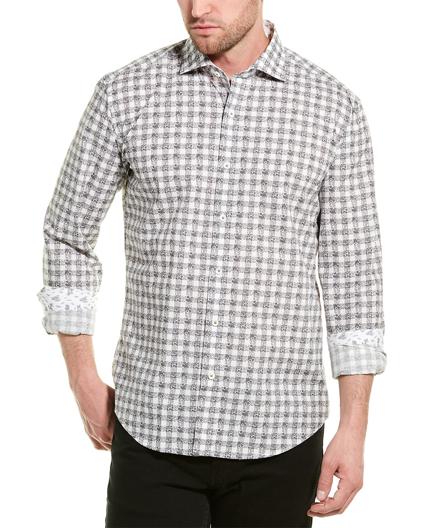 Bugatchi Shaped Fit Woven Shirt Men's M | eBay