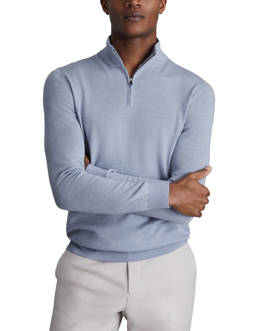 Reiss Blackhall Slim Fit Mock Neck Wool Sweater In Blue
