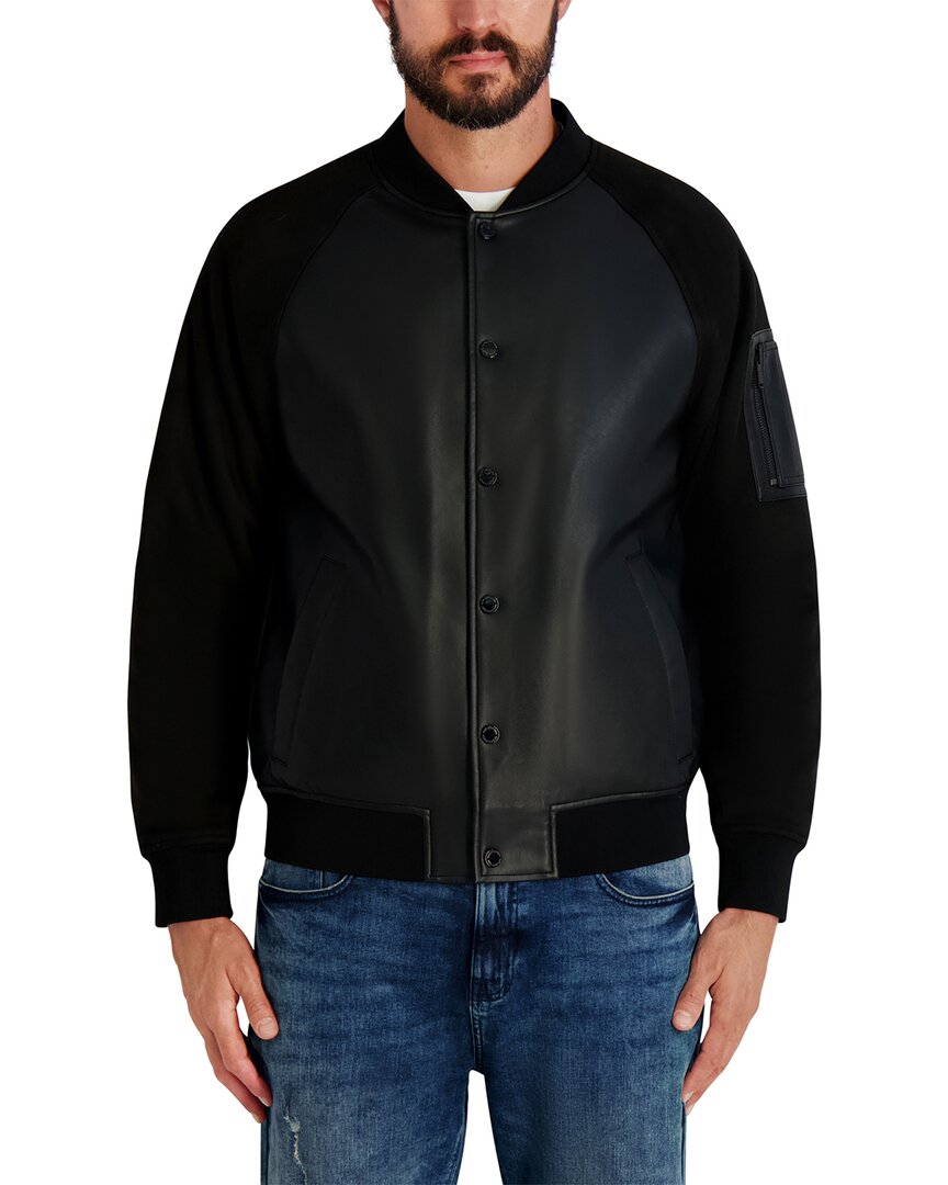 Karl Lagerfeld Raglan Bomber Jacket In Black