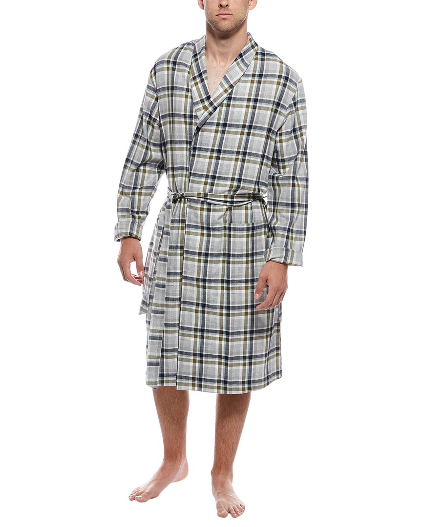 Hanro Flannel Robe In Gray