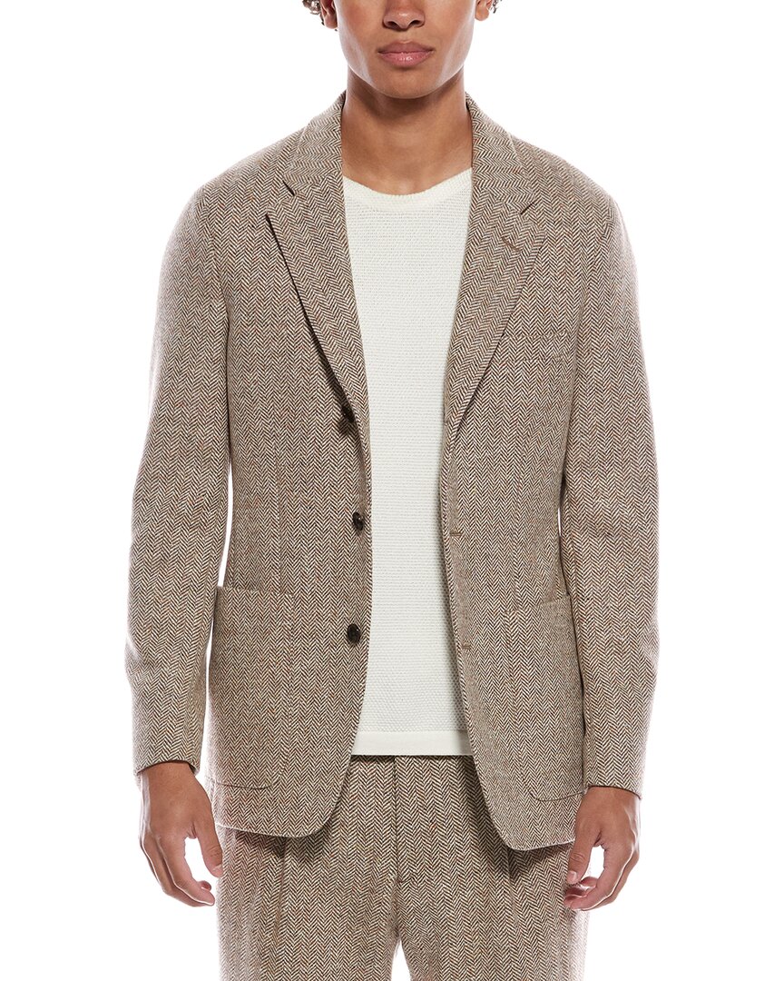 Todd Snyder Herringbone Madison Wool-blend Jacket In Brown