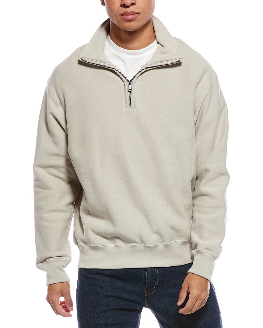 Todd Snyder Fleece Mock Neck Sweatshirt In Neutral