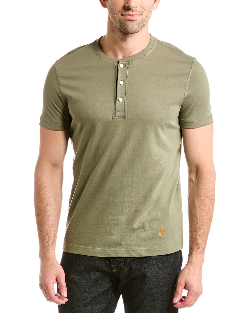 Brooks Brothers Cotton Henley T-shirt | Olive Green | Size 2xl | ModeSens