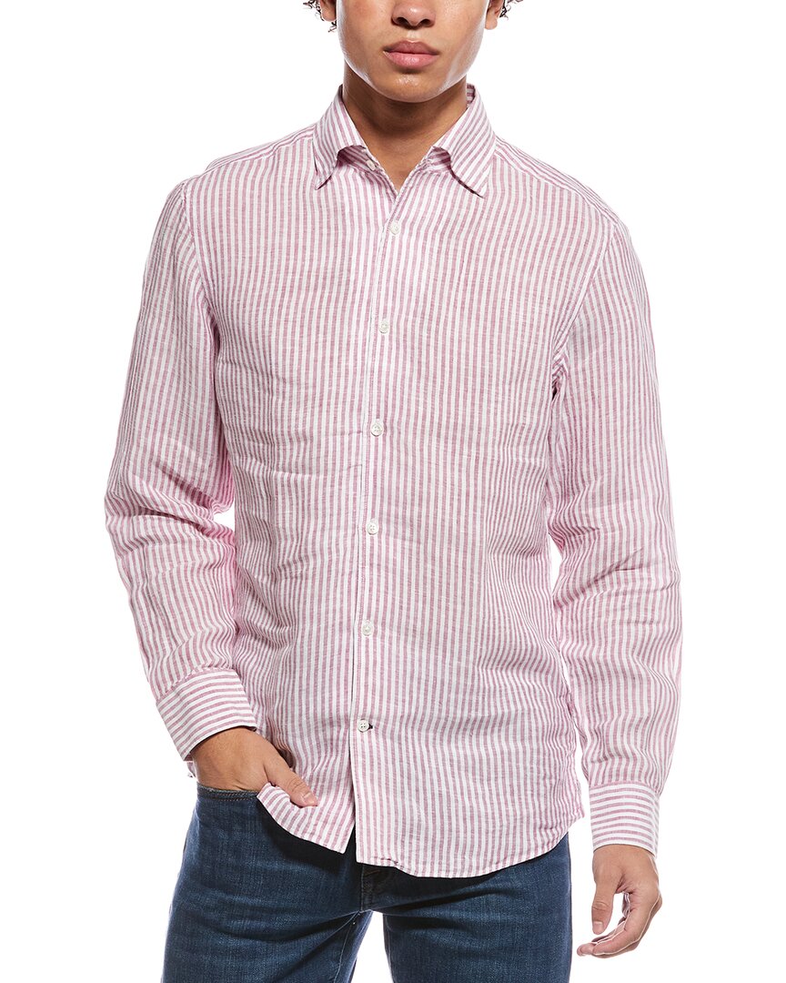 Robert Talbott Morgan Linen Shirt In Pink