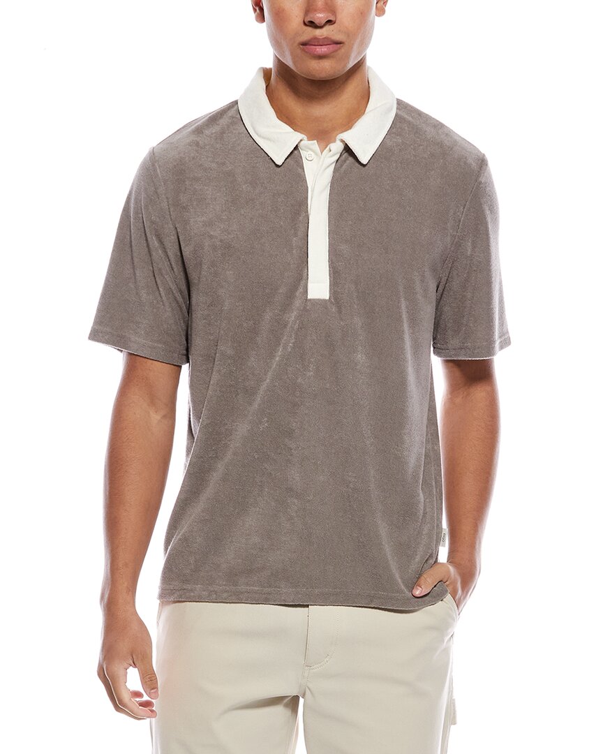 Onia Oversized Towel Terry Polo Shirt In Brown