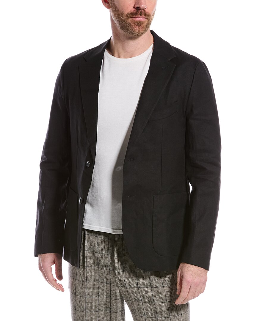 Ted Baker Onich Slim Fit Linen-blend Blazer In Black