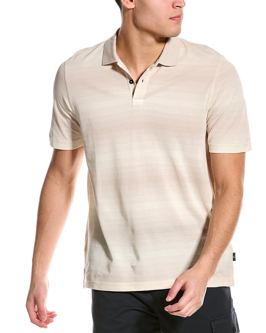 Ted Baker Omeath Stripe Polo Shirt In Grey