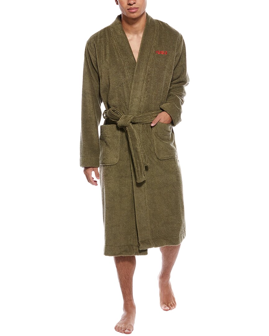 Hugo Boss Terry Robe In Green