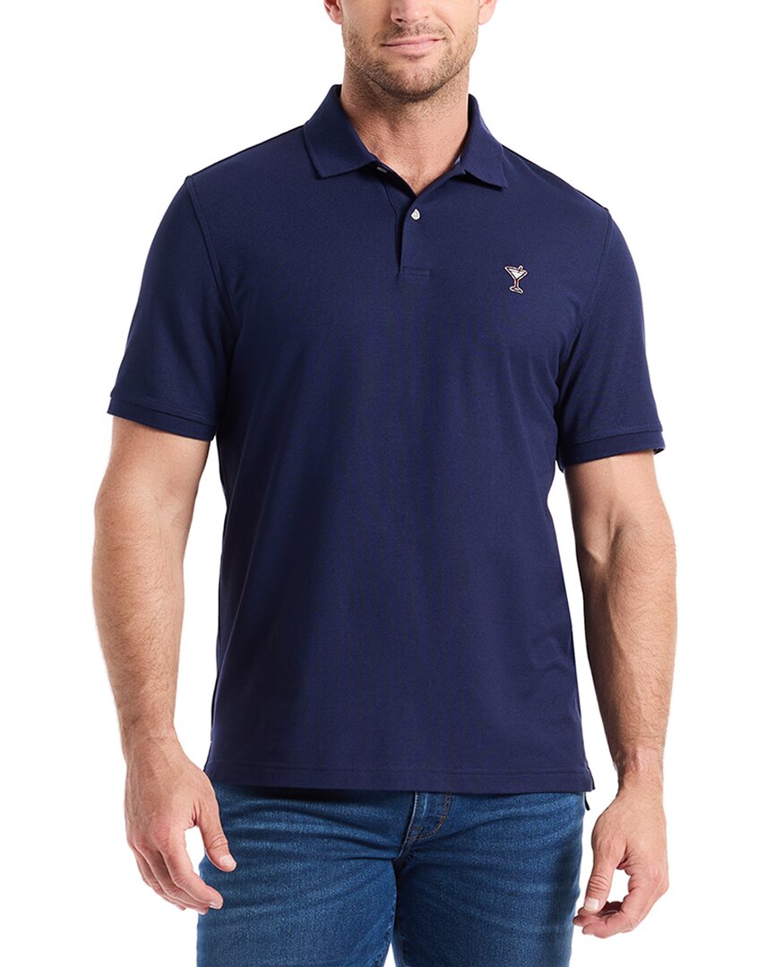 Robert Graham Belvar Short Sleeve Knit Polo Shirt In Blue