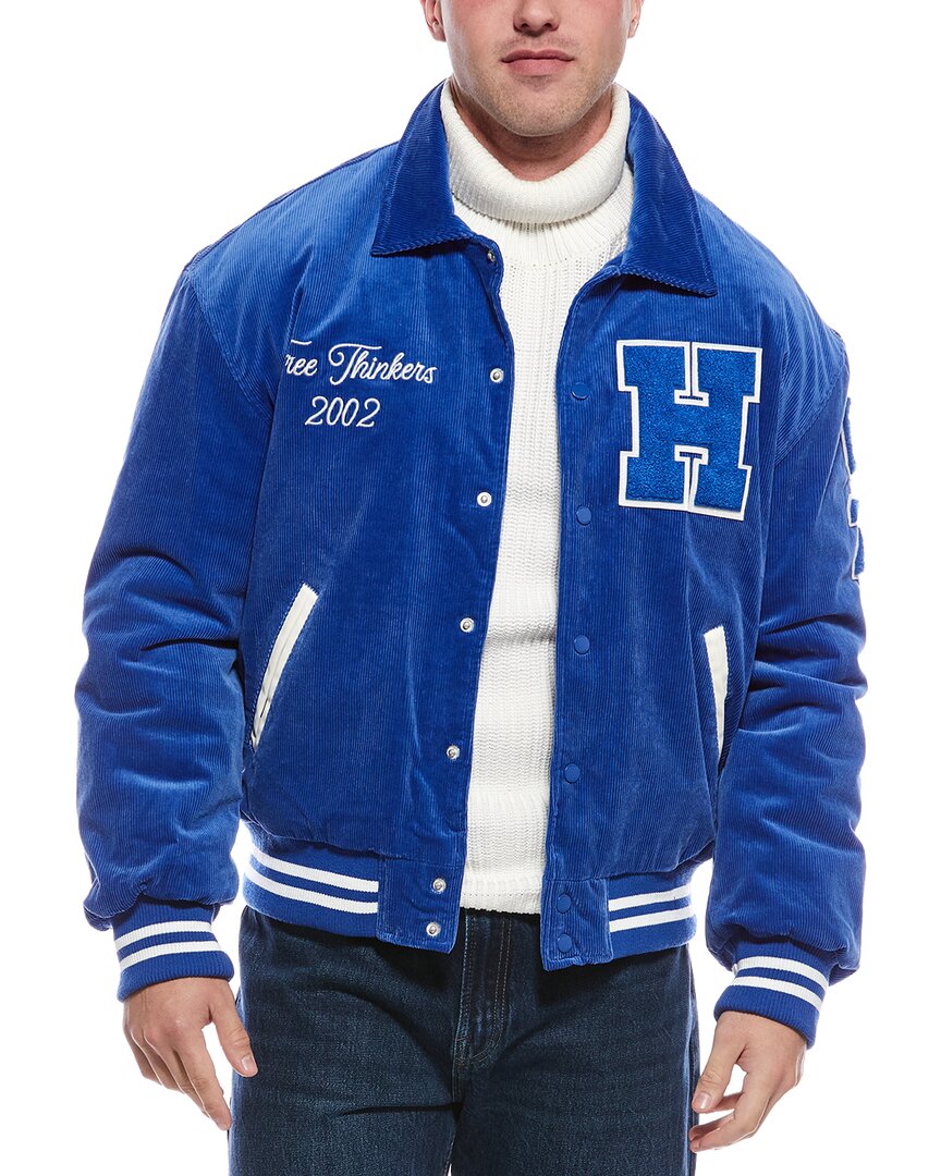 Hudson Jeans Corduroy Varsity Jacket In Blue