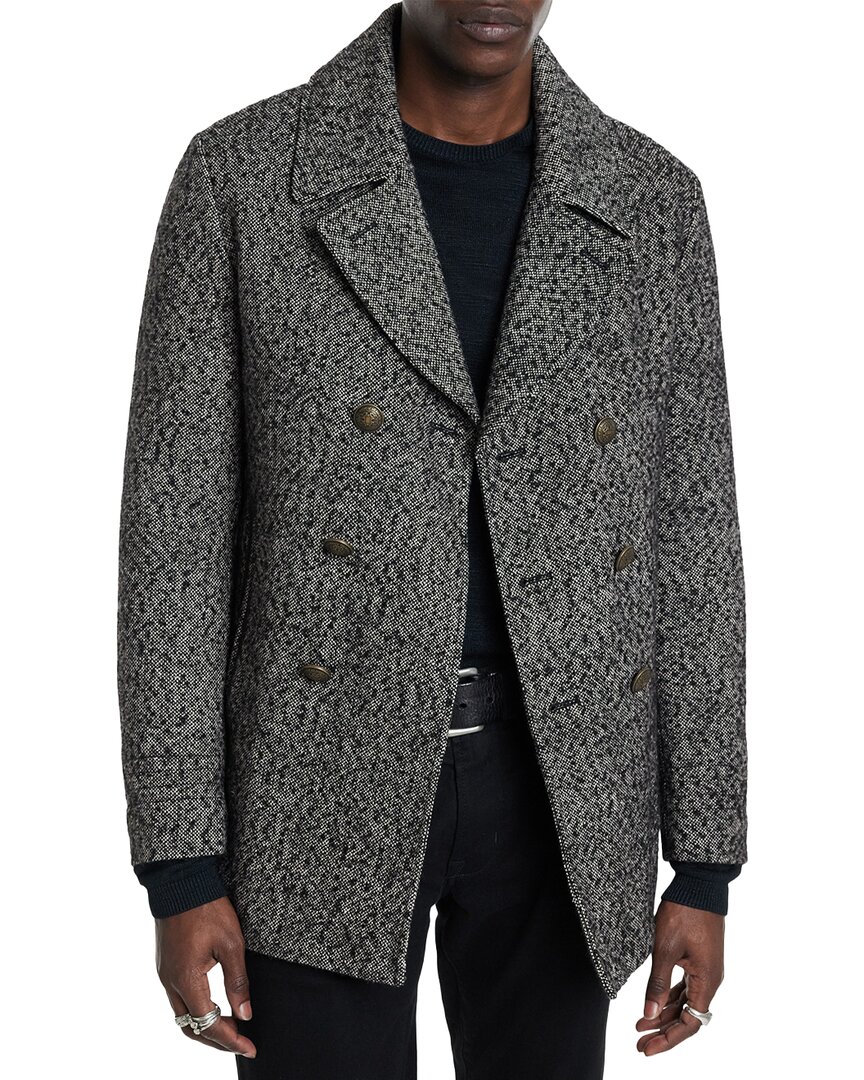 John Varvatos Harden Wool-blend Peacoat In Gray