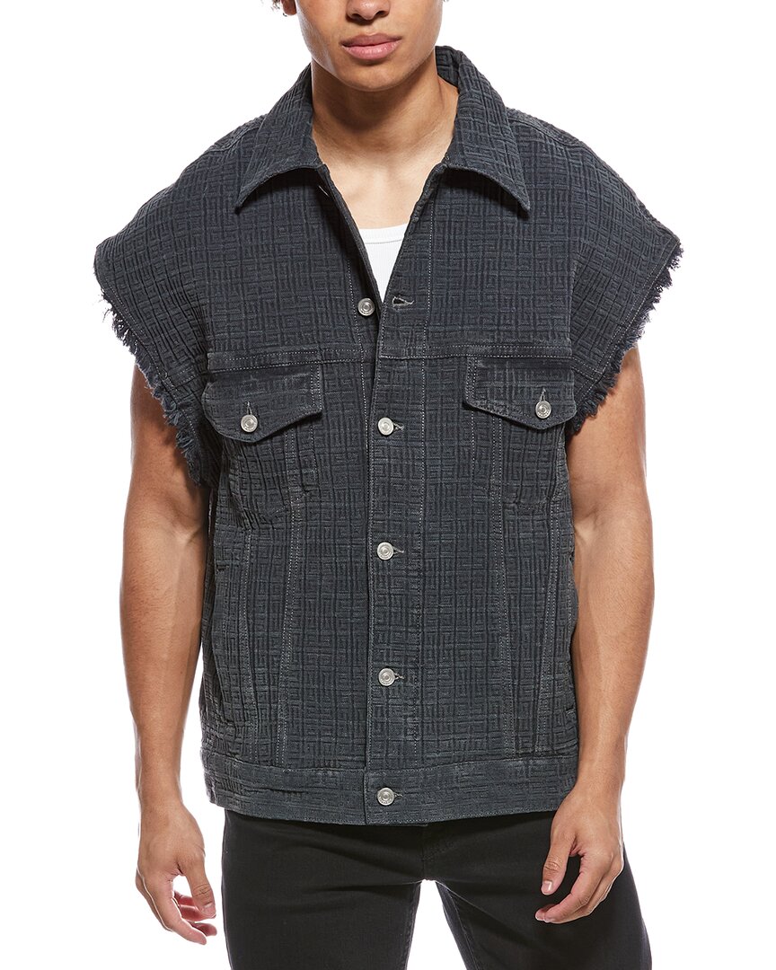 Givenchy Oversized 4g Denim Vest In Black
