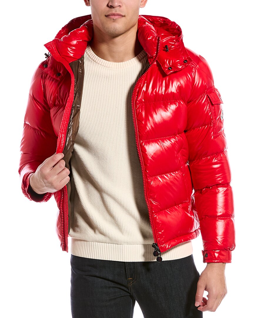 Moncler Maya Jacket Quilted Nylon Down Jacket In Red