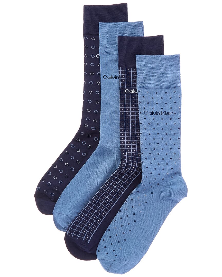 Calvin Klein 4pk Flatknit Dress Crew Socks