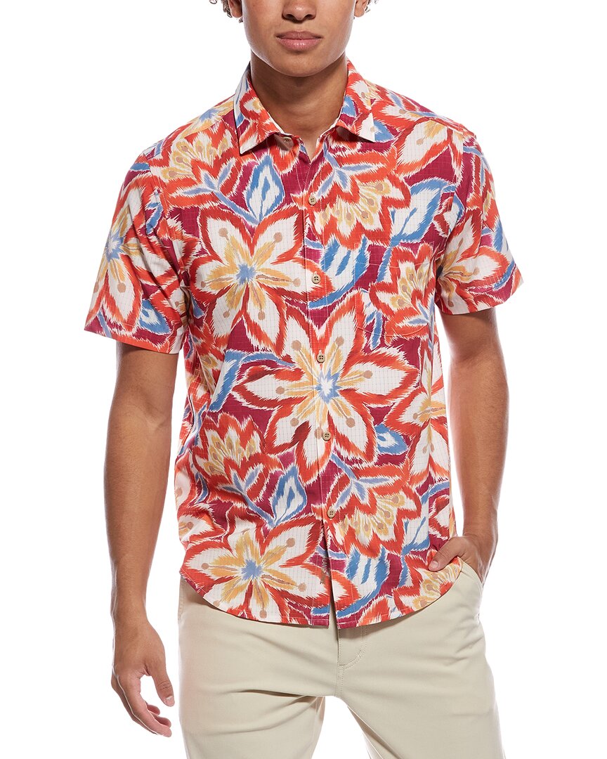 Tommy Bahama Bahama Coast Flora Fusion Camp Shirt In Red