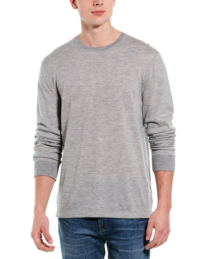 James Perse Micro Striped Cashmere T-Shirt Men's Grey 4 | eBay