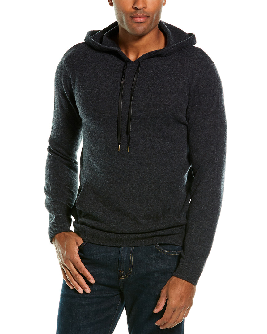Image of Autumn Cashmere Leather-Trim Wool & Cashmere-Blend Hoodie