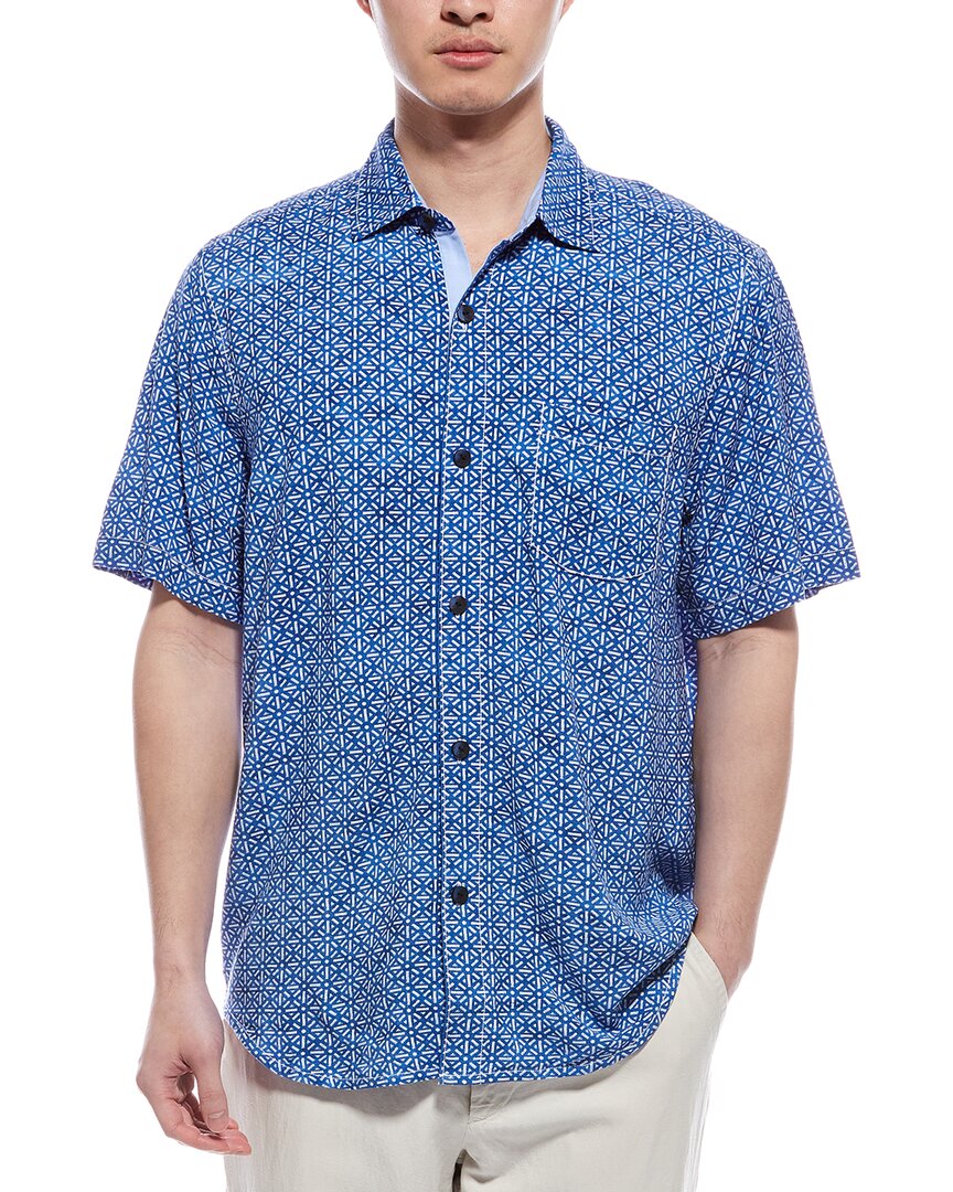 Tommy Bahama Veracruz Cay Rio Geo Short Sleeve Button-up Shirt In Blue