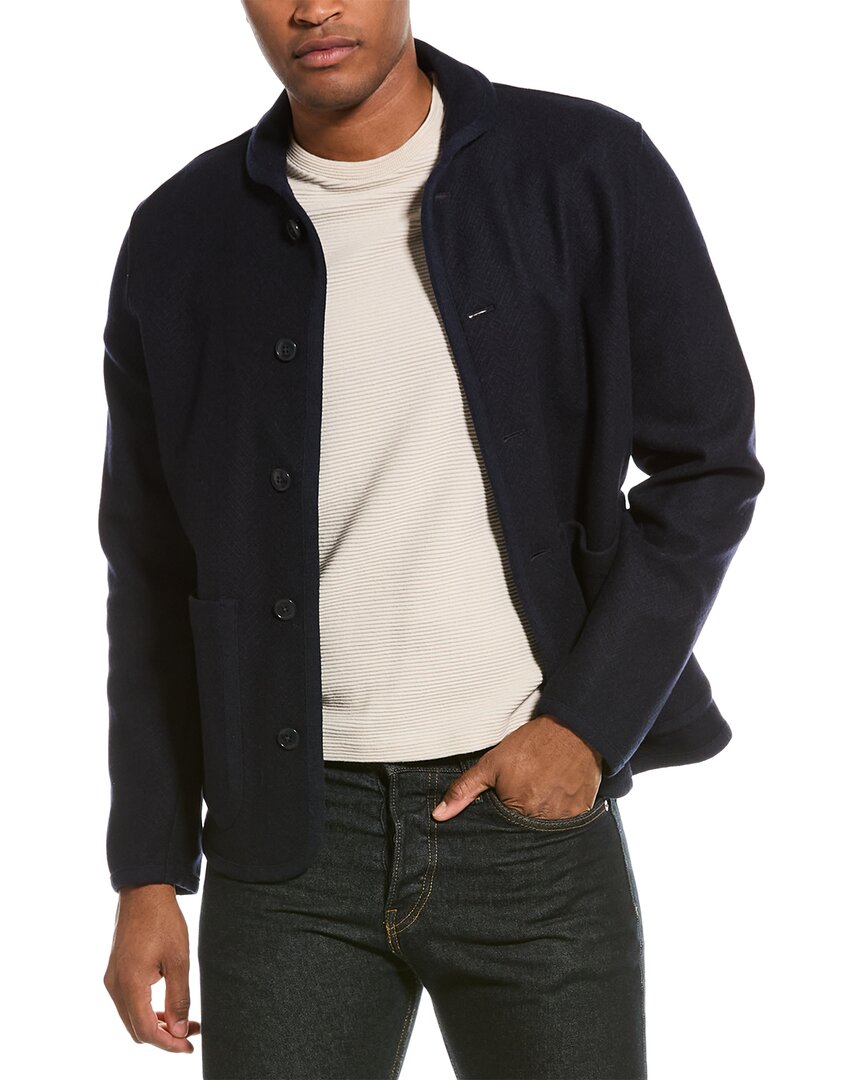 Shop Ted Baker Earith Wool-blend Jacket In Blue