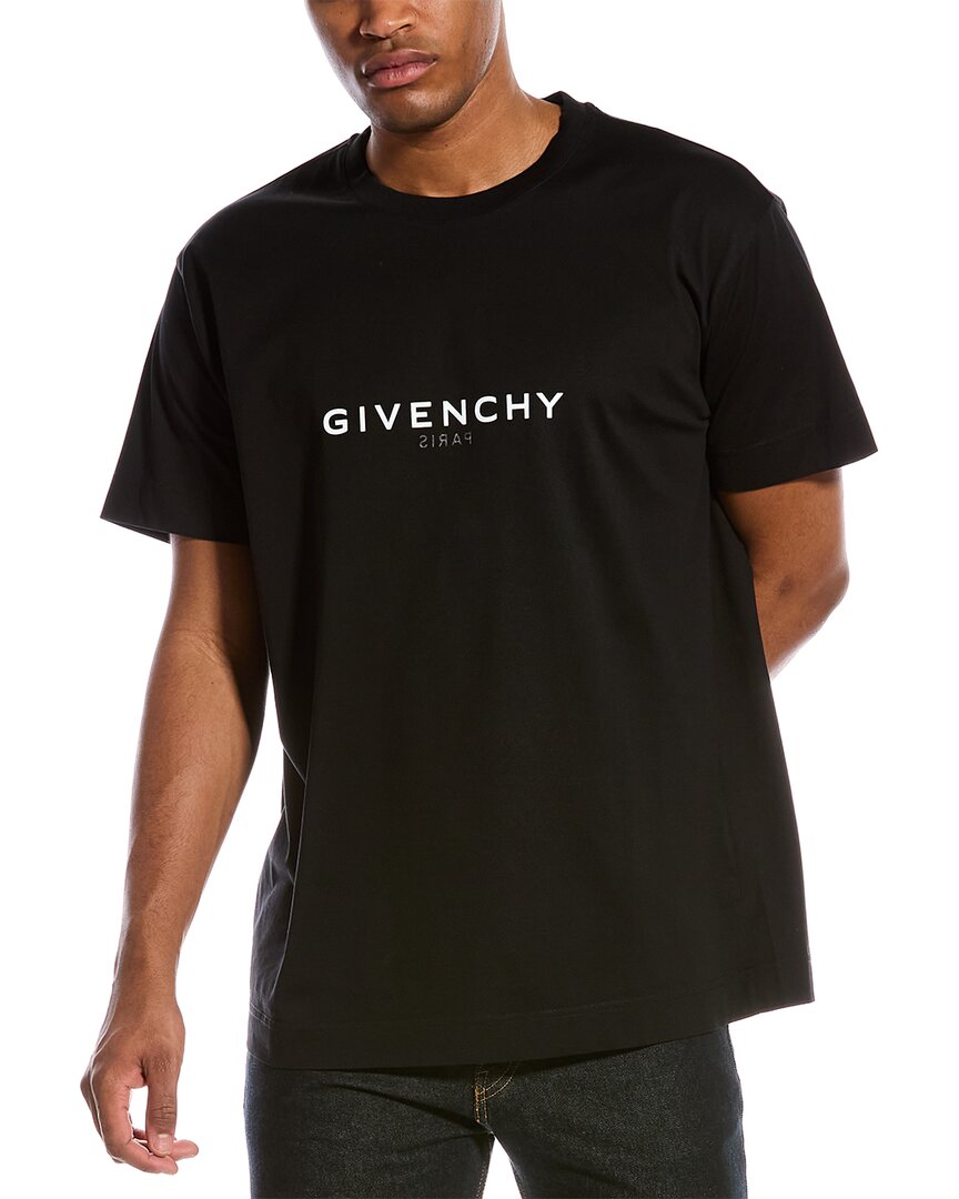 Givenchy Logo Print Cotton T-shirt In Black