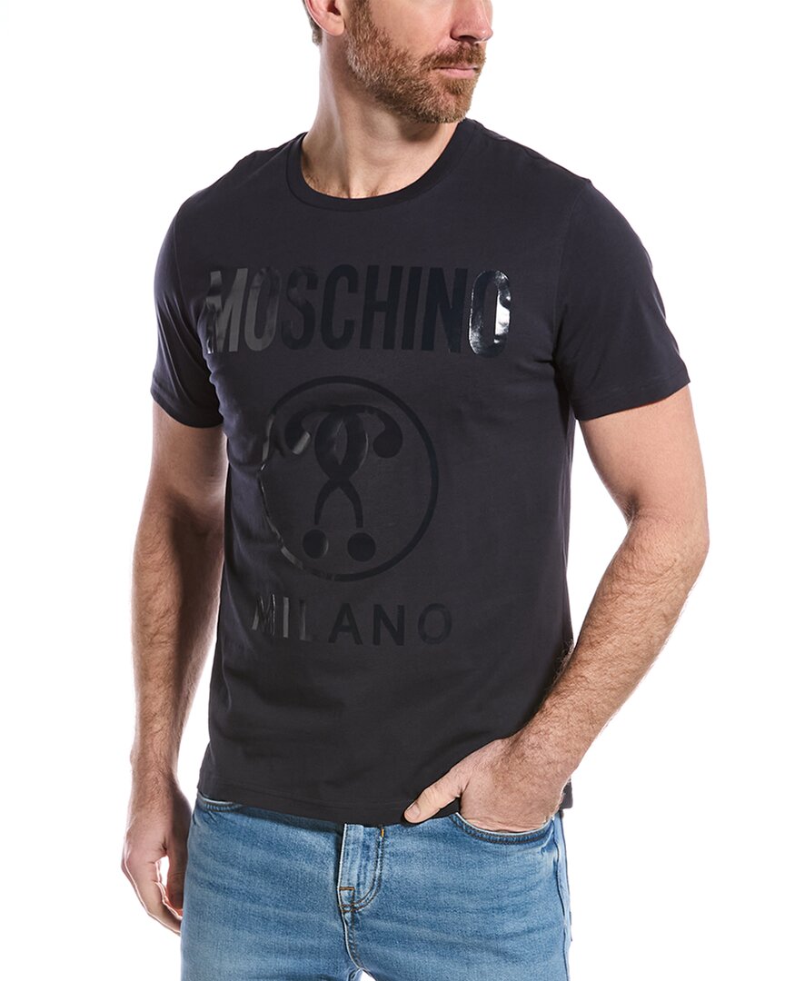 Shop Moschino Logo T-shirt In Blue
