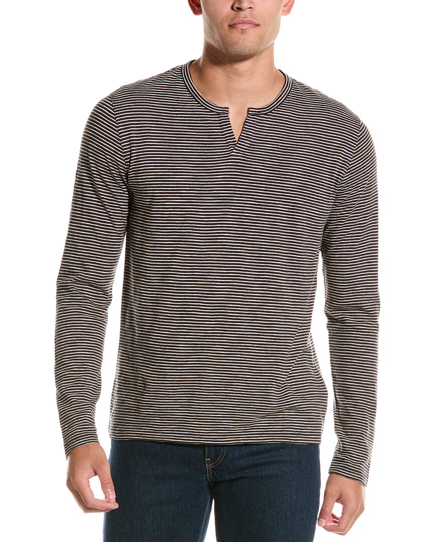 Vince Split Neck T-shirt In Gray