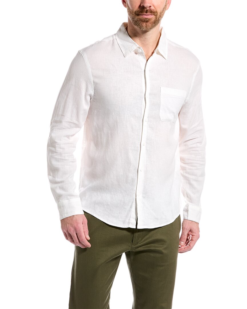 Magaschoni Linen-blend Woven Shirt In White