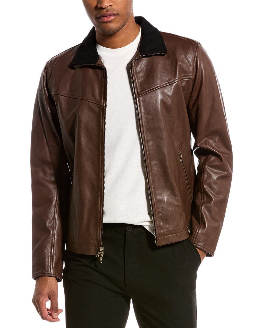 Rag & Bone Grant Leather Jacket In Brown