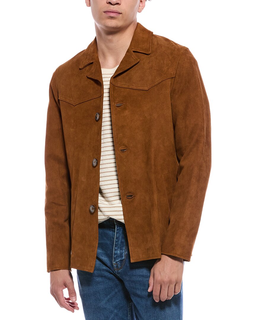 Blk Dnm Suede Jacket In Brown