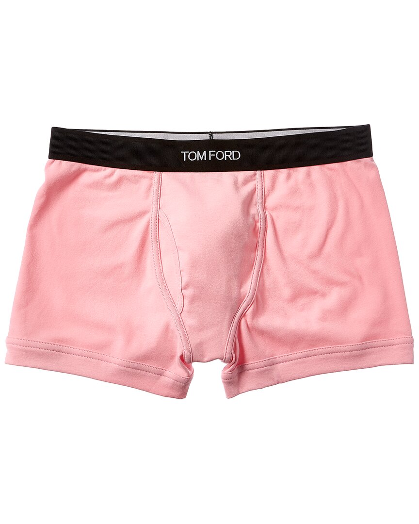Tom Ford Logo-jacquard Cotton-blend Boxer Briefs In Pink