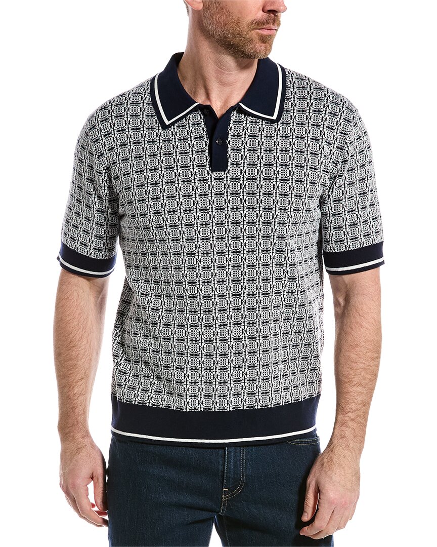 Magaschoni Jacquard Pullover In Blue