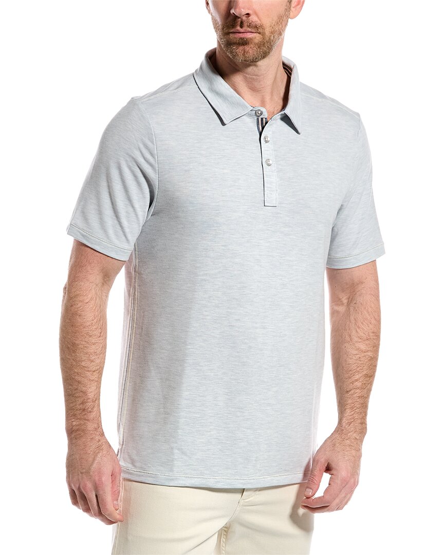 Magaschoni Stretch French Terry Polo Shirt In Gray