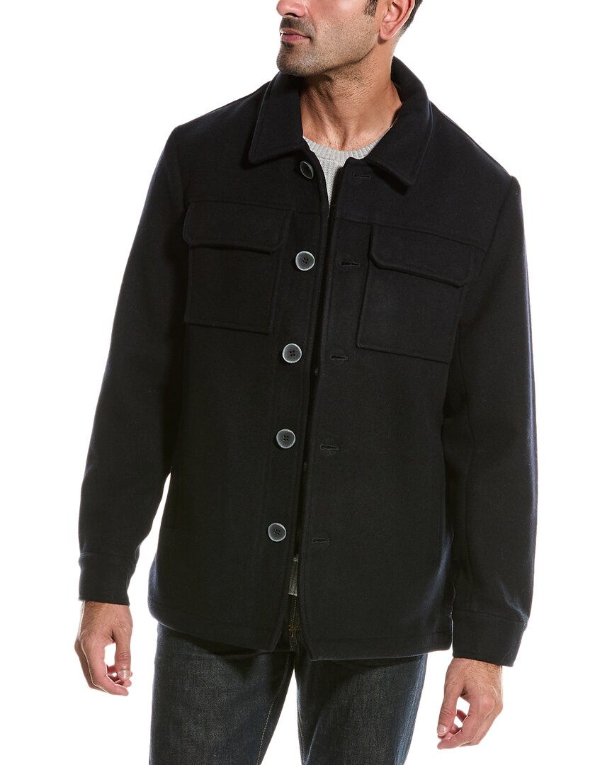 Robert Graham Wool-blend Shirt Jacket In Blue