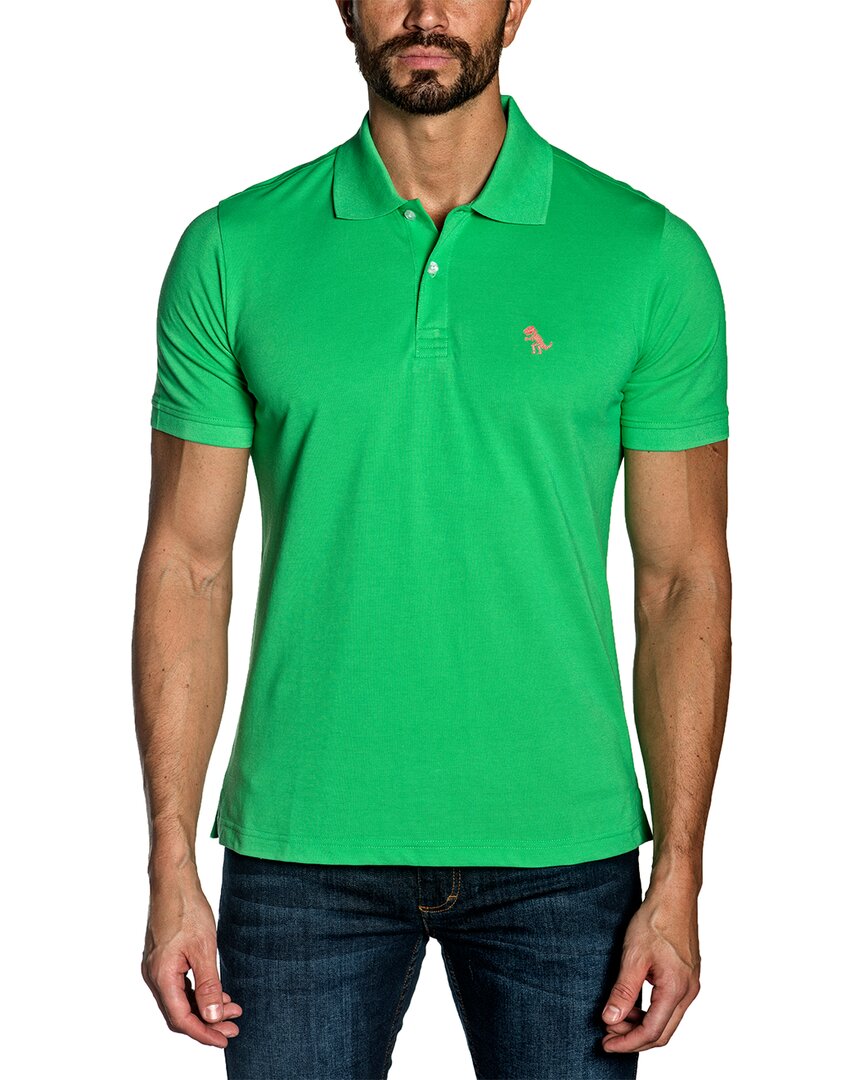 Jared Lang Knit Polo Shirt In Green