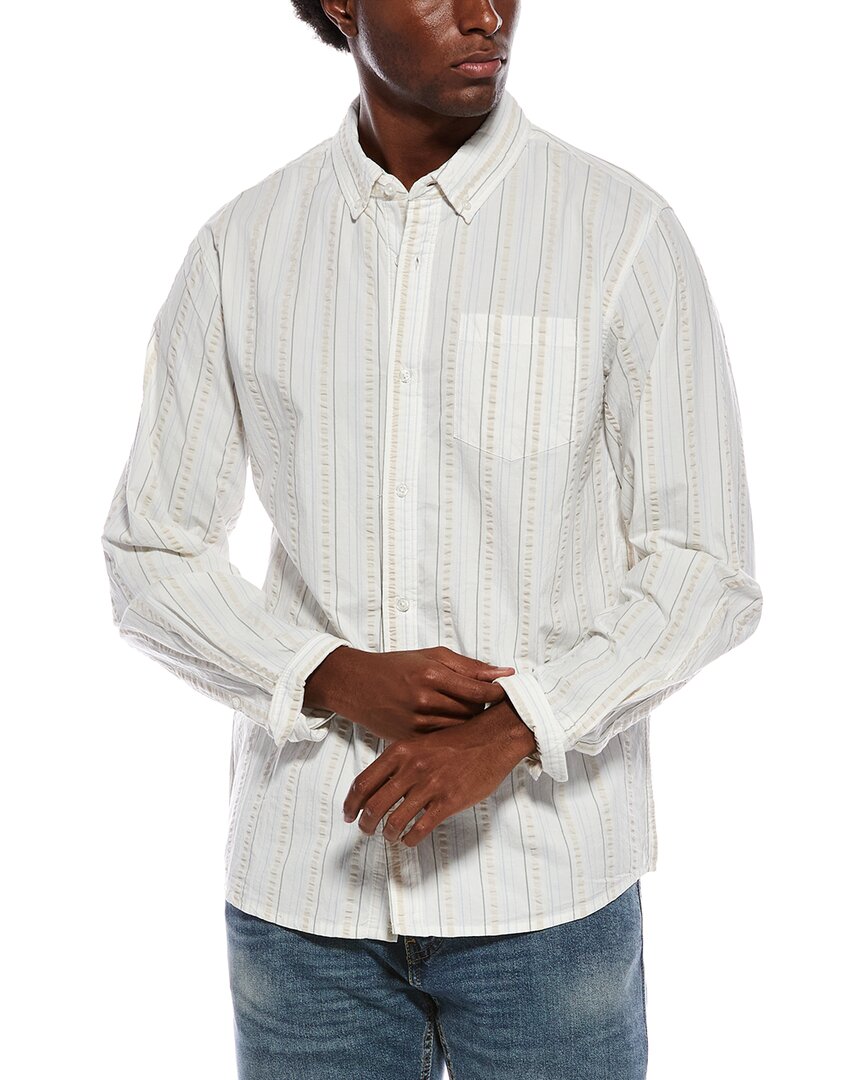 Slate & Stone Textured Button Shirt In White