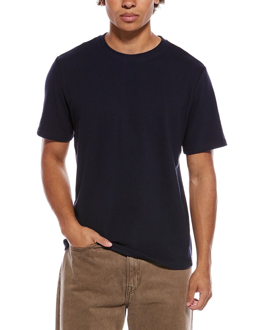 Slate & Stone Textured Knit Crewneck T-shirt In Blue