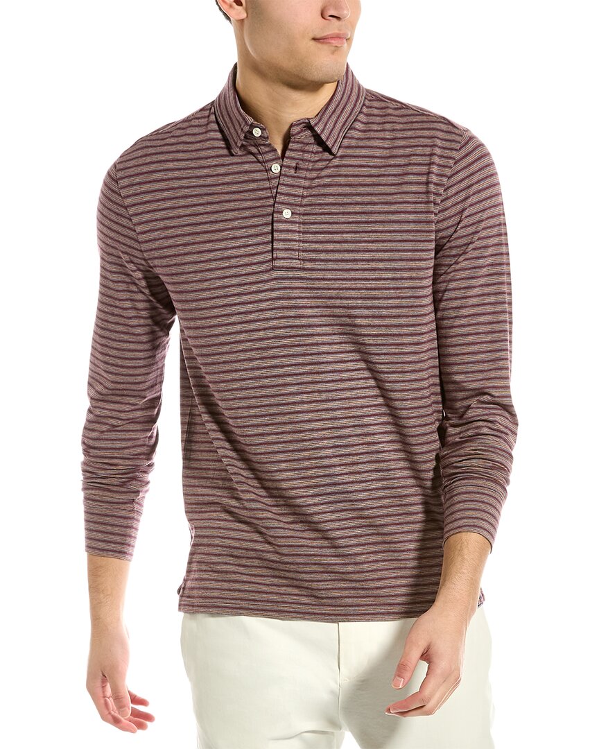 Faherty Movement™ Longsleeve Polo Shirt In Fremont Stripe ModeSens