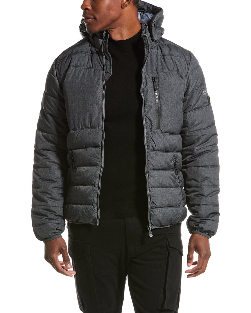 Shop Point Zero Mpro Removable Hood Solid Ultralight Jacket In Grey