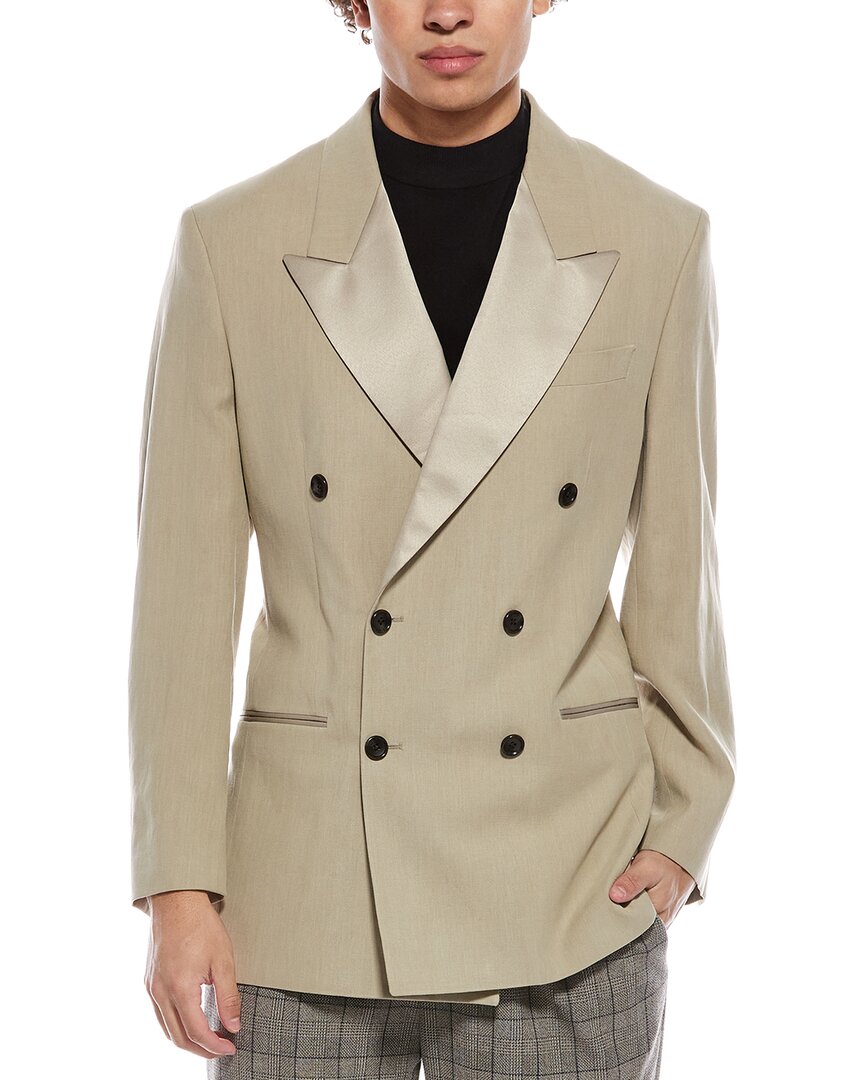 Todd Snyder Relaxed Linen Tuxedo Jacket In Brown