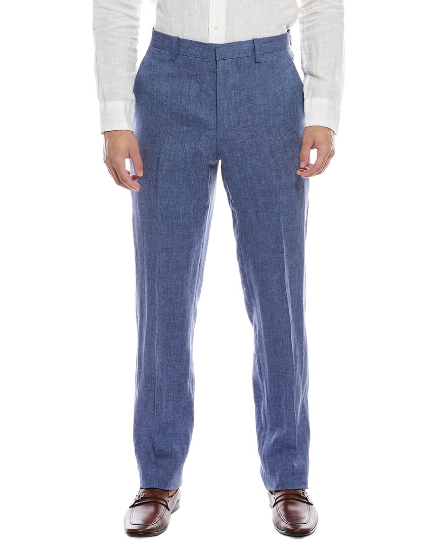 Theory Mayer Linen Suit Pant In Blue