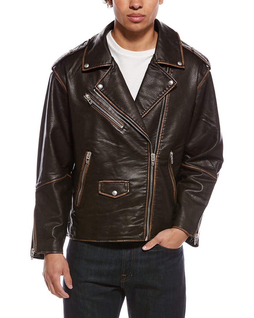 t Blank Nyc Moto Jacket Men's Brown Xl | eBay