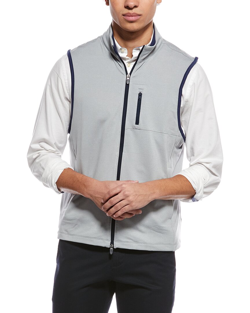 Brooks Brothers Performance Knit Zip Vest In Gray