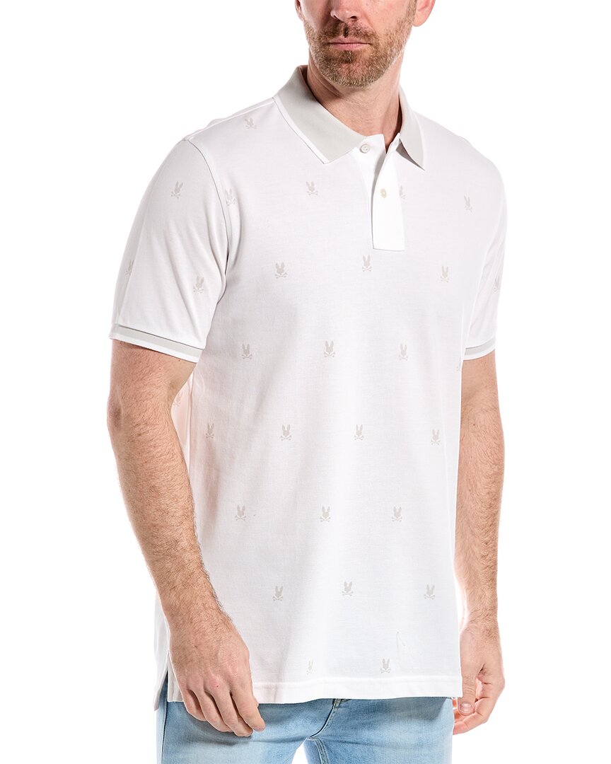 Psycho Bunny Hurd Printed Polo Shirt In White